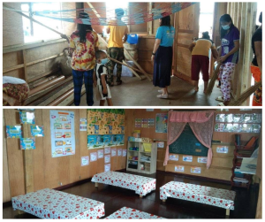 Before and After look of the Zamboanga classroom following the Bayanihan Bulilit