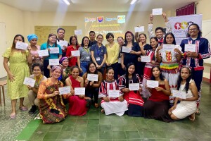 The 22 child development workers and teachers representing the respective IP communities they serve along with Cartwheel team 