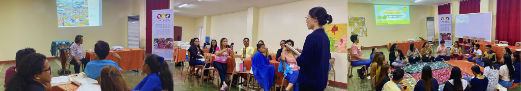 [L-R] Teacher Ched, Rainey, and Raquel as they were discussing their learning topics during their respective learning sessions